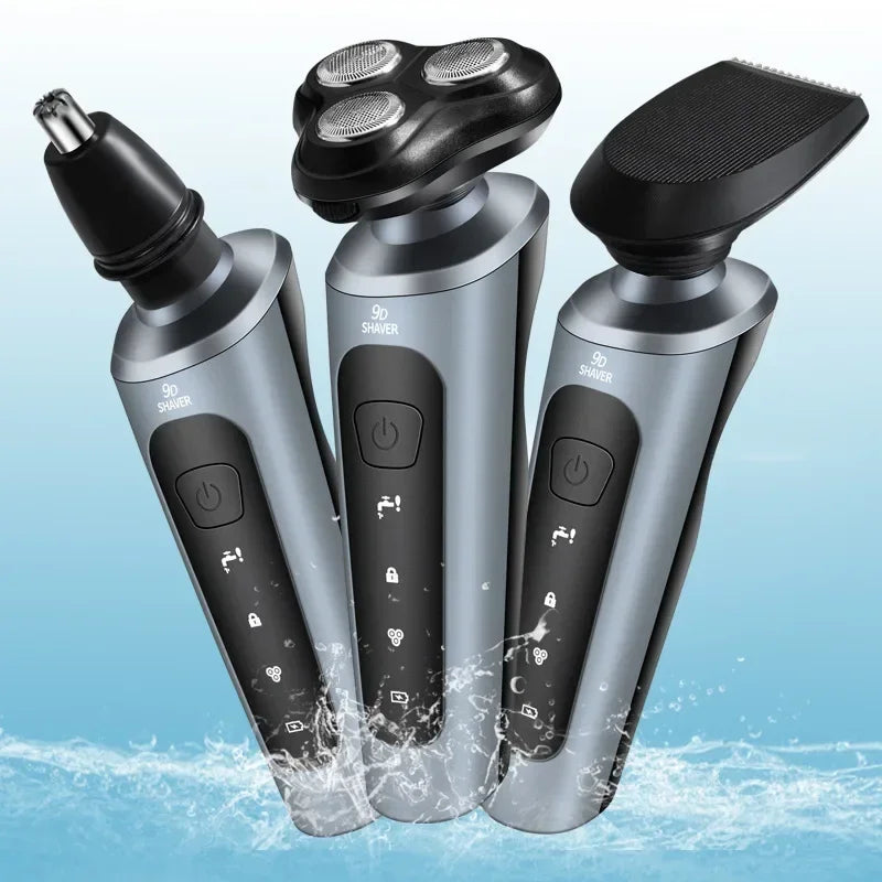4-in-1 Electric Shaver | Waterproof, USB Rechargeable & Cordless – Beard, Hair & Body Grooming