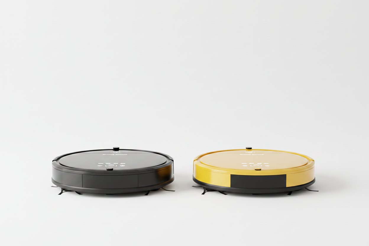 Black and Yellow Robot Vacuum - 3rd Media Side by Side
