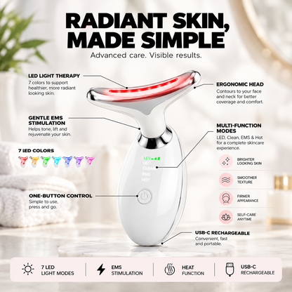 EMS 7-Color LED Face & Neck Massager