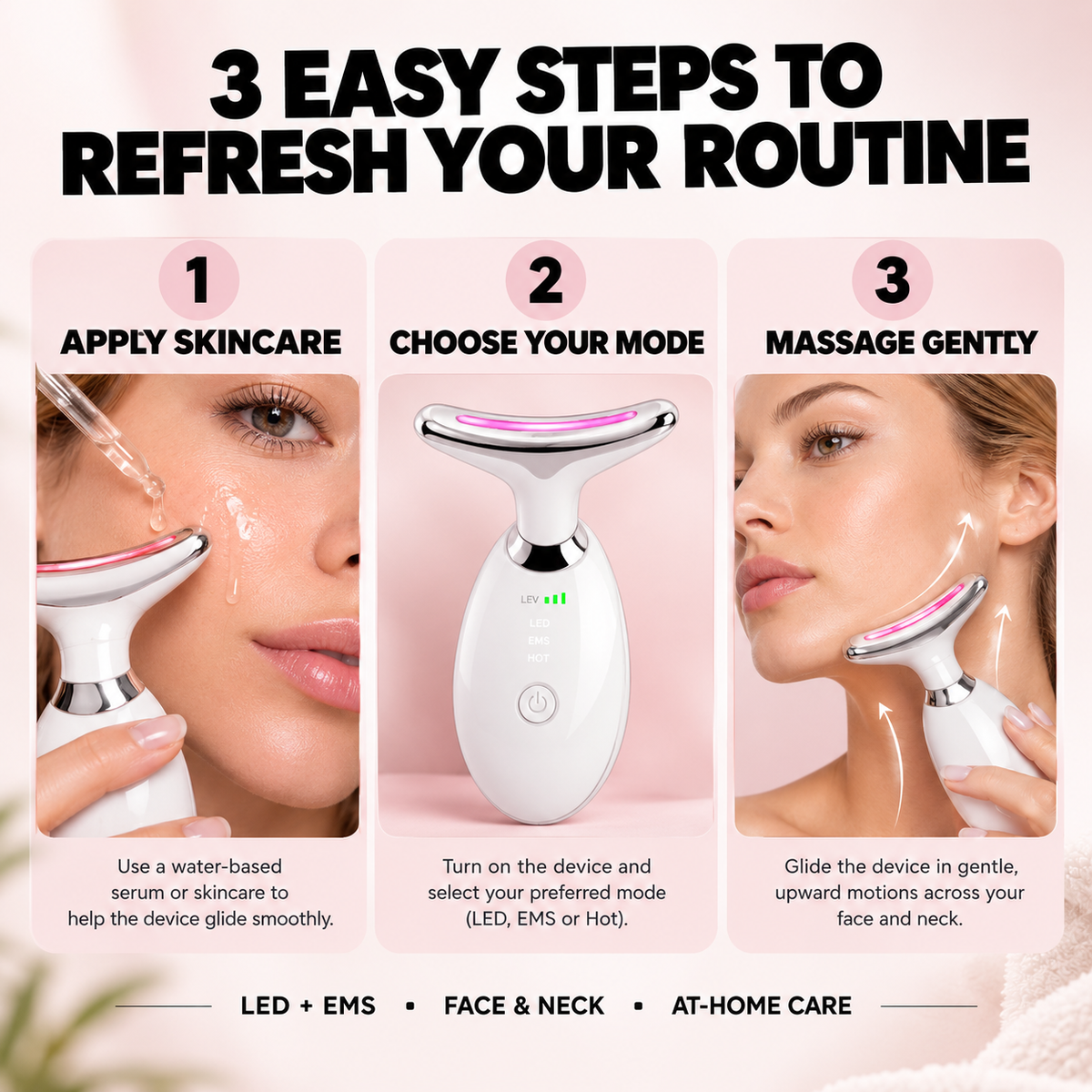 EMS 7-Color LED Face & Neck Massager