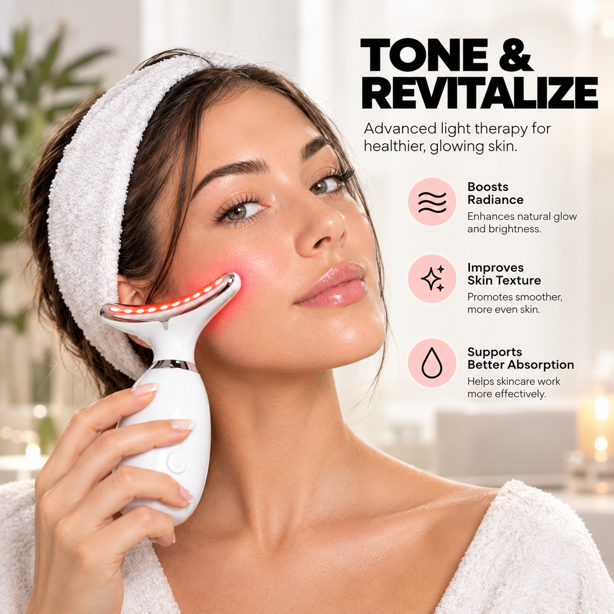 EMS 7-Color LED Face & Neck Massager