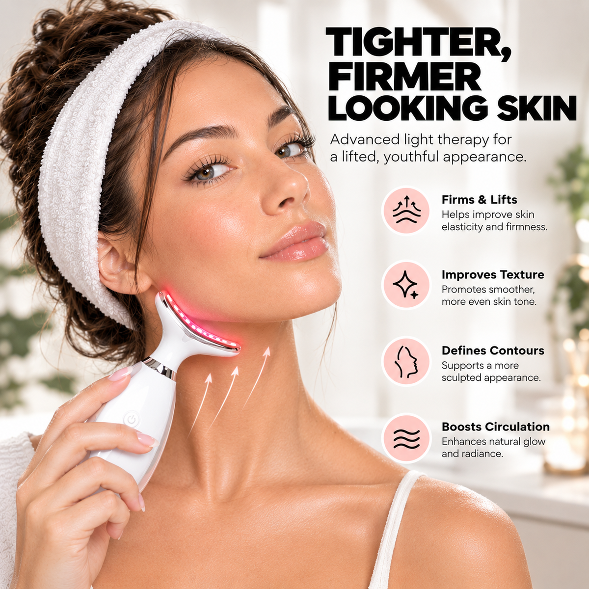EMS 7-Color LED Face & Neck Massager