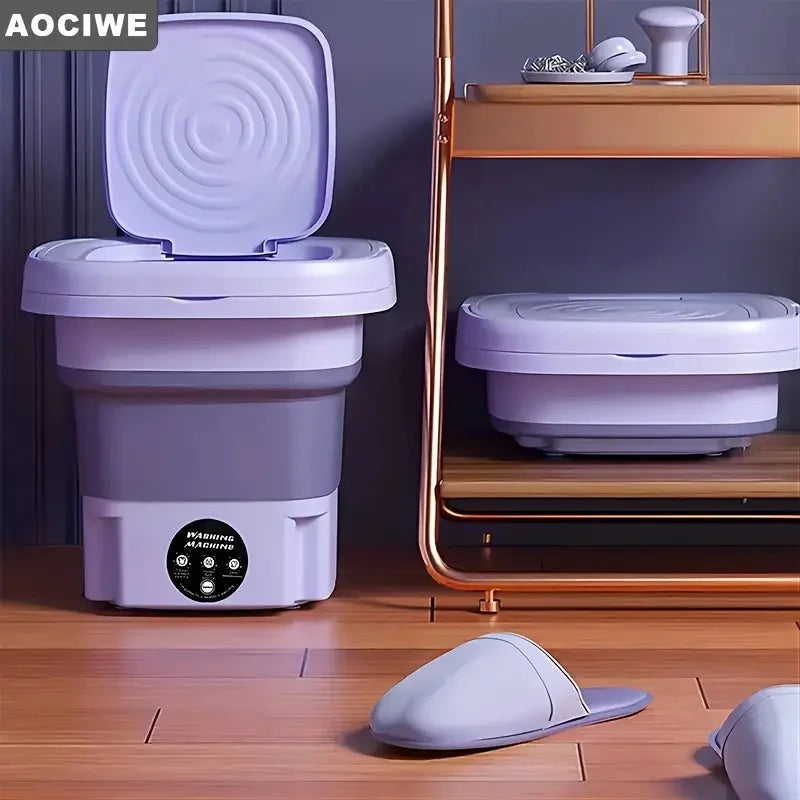 Foldable Mini Washing Pro | Powerful Compact Washer for Small Clothes – Plug & Wash, Space-Saving & Travel-Ready