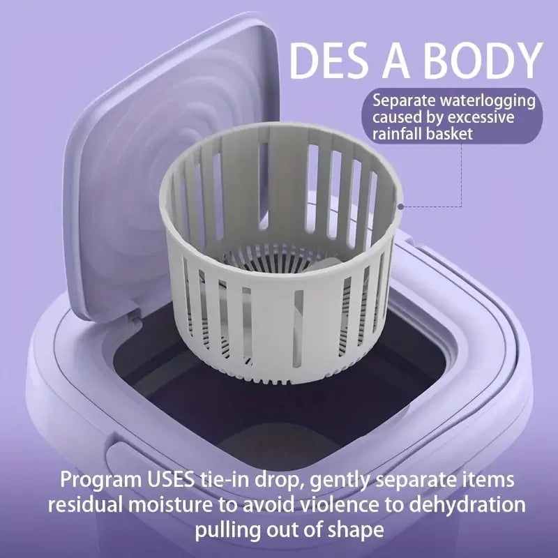Foldable Mini Washing Pro | Powerful Compact Washer for Small Clothes – Plug & Wash, Space-Saving & Travel-Ready