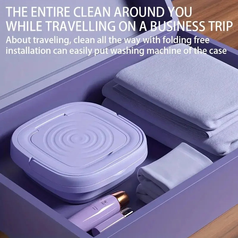 Foldable Mini Washing Pro | Powerful Compact Washer for Small Clothes – Plug & Wash, Space-Saving & Travel-Ready