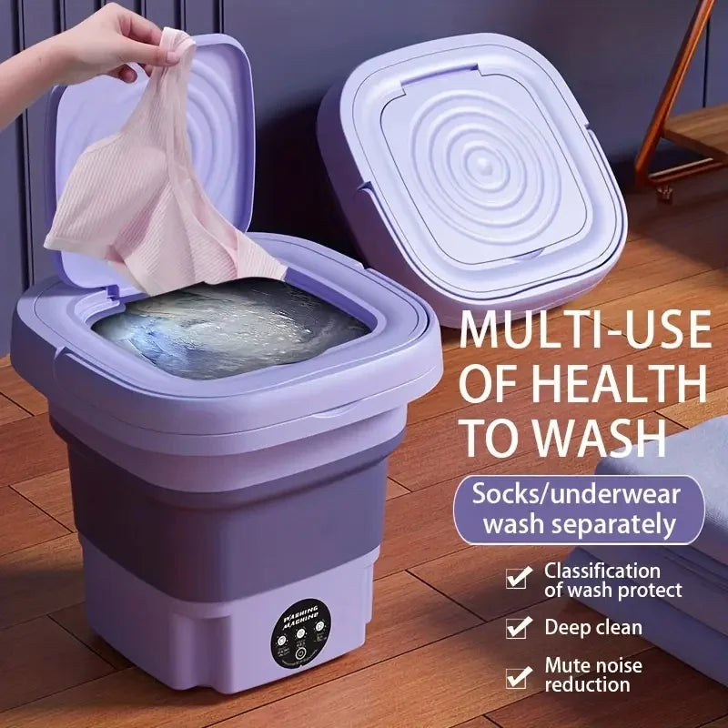 Foldable Mini Washing Pro | Powerful Compact Washer for Small Clothes – Plug & Wash, Space-Saving & Travel-Ready