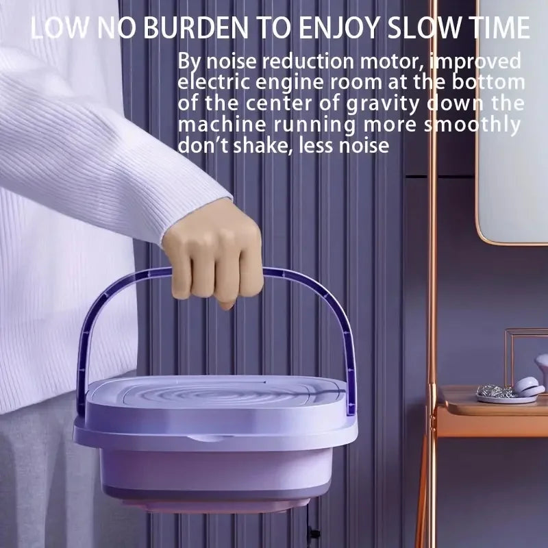 Foldable Mini Washing Pro | Powerful Compact Washer for Small Clothes – Plug & Wash, Space-Saving & Travel-Ready
