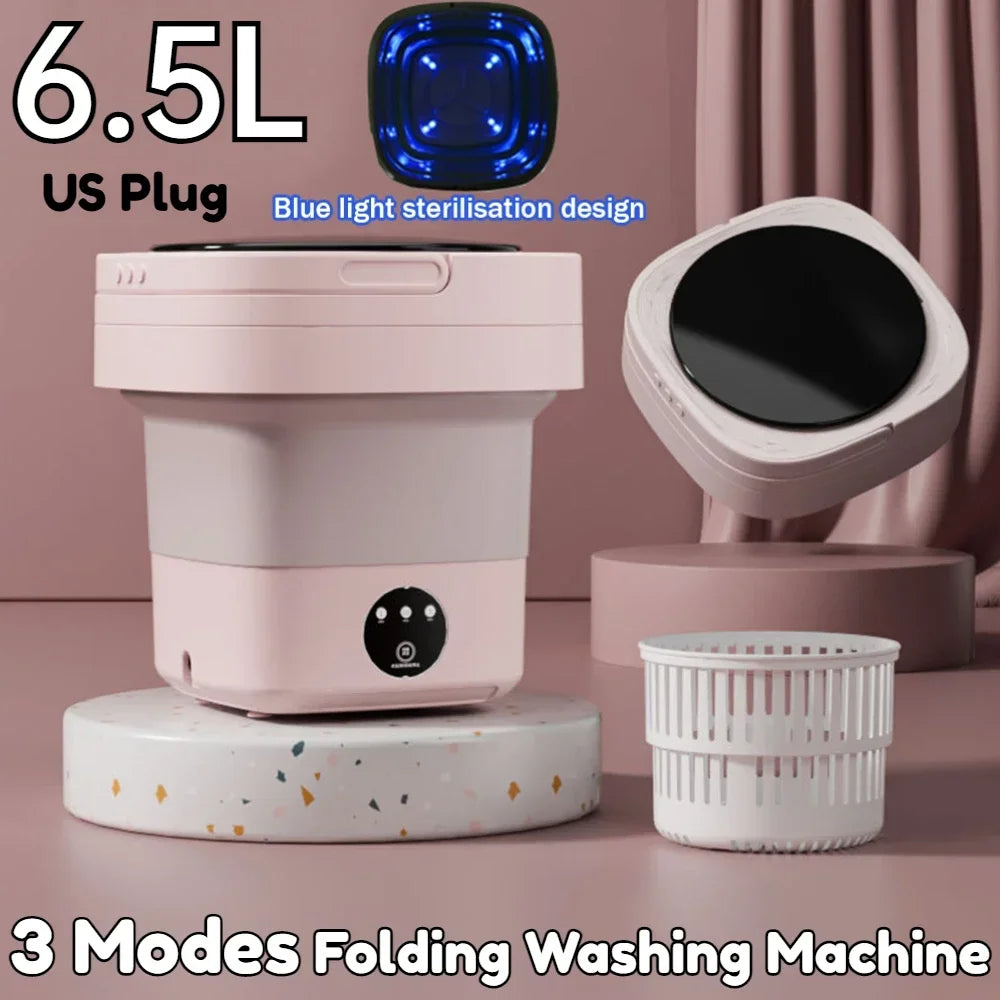 Folding Mini Washing Machine | Compact, Foldable & Powerful – Wash Small Clothes Anywhere Without Hand Washing