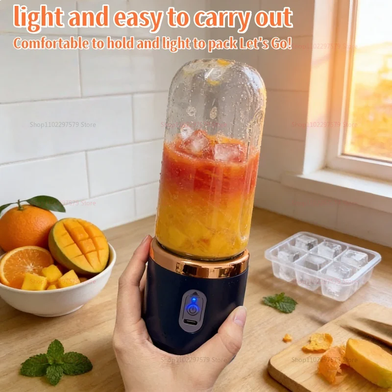 6-Blade Portable Blender | USB Rechargeable, Ice-Crushing Power – Fresh Smoothies & Shakes Anywhere