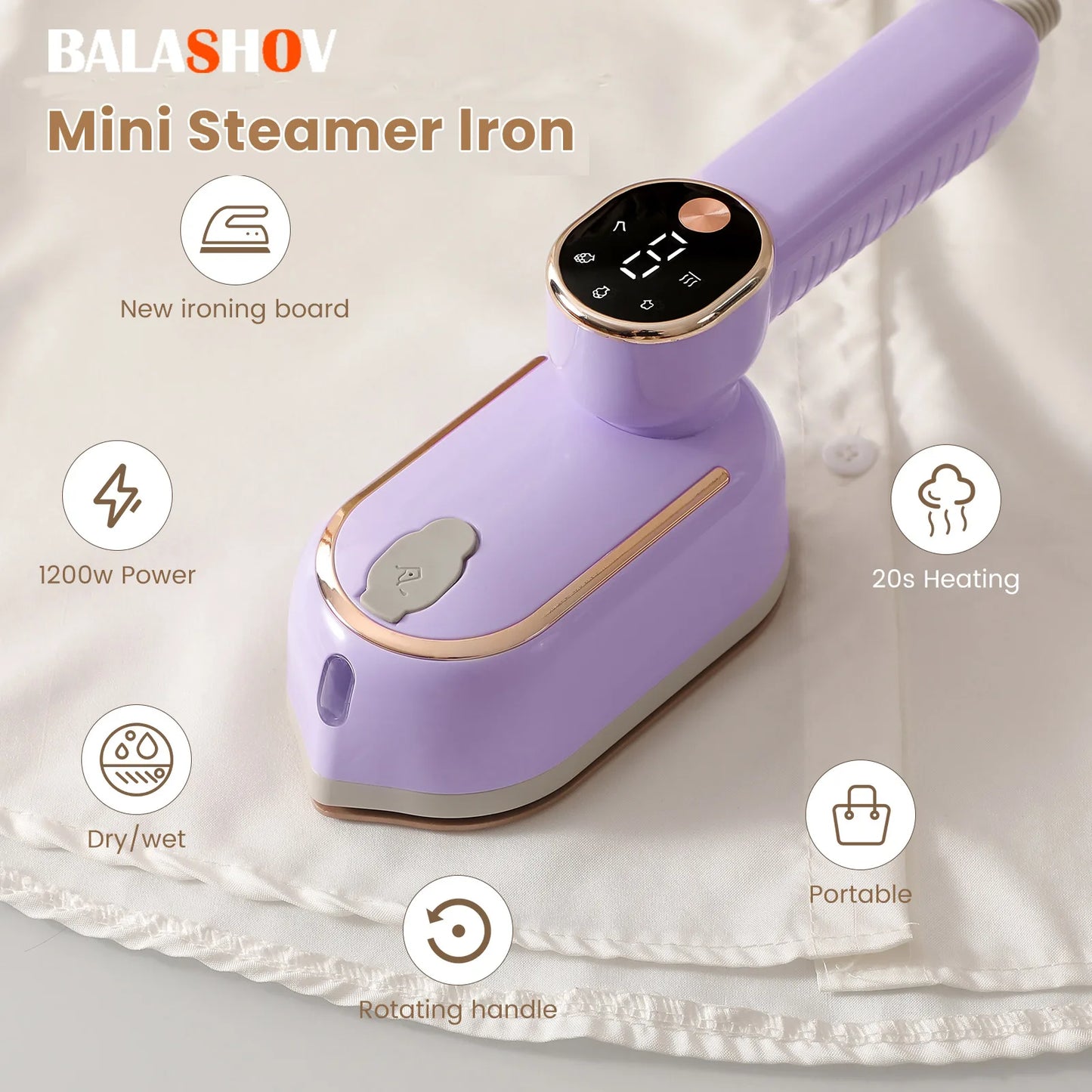 Handheld Garment Steamer | Powerful Steam, Fast Heat-Up & No Ironing Board Needed – For All Fabrics