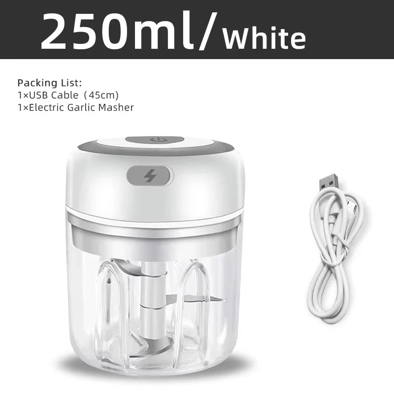 Electric Mini Food Chopper | One-Touch USB Rechargeable Chopper for Onions, Garlic & Vegetables