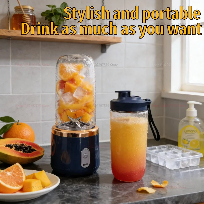 6-Blade Portable Blender | USB Rechargeable, Ice-Crushing Power – Fresh Smoothies & Shakes Anywhere