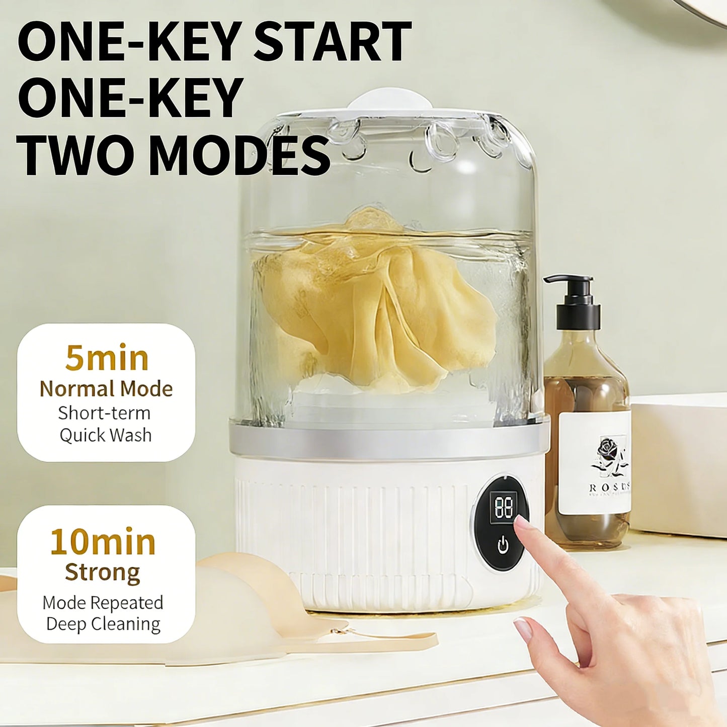 Portable Mini Washing Machine | Compact, Efficient & Easy Plug & Wash – Perfect for Underwear, Baby Clothes & Travel