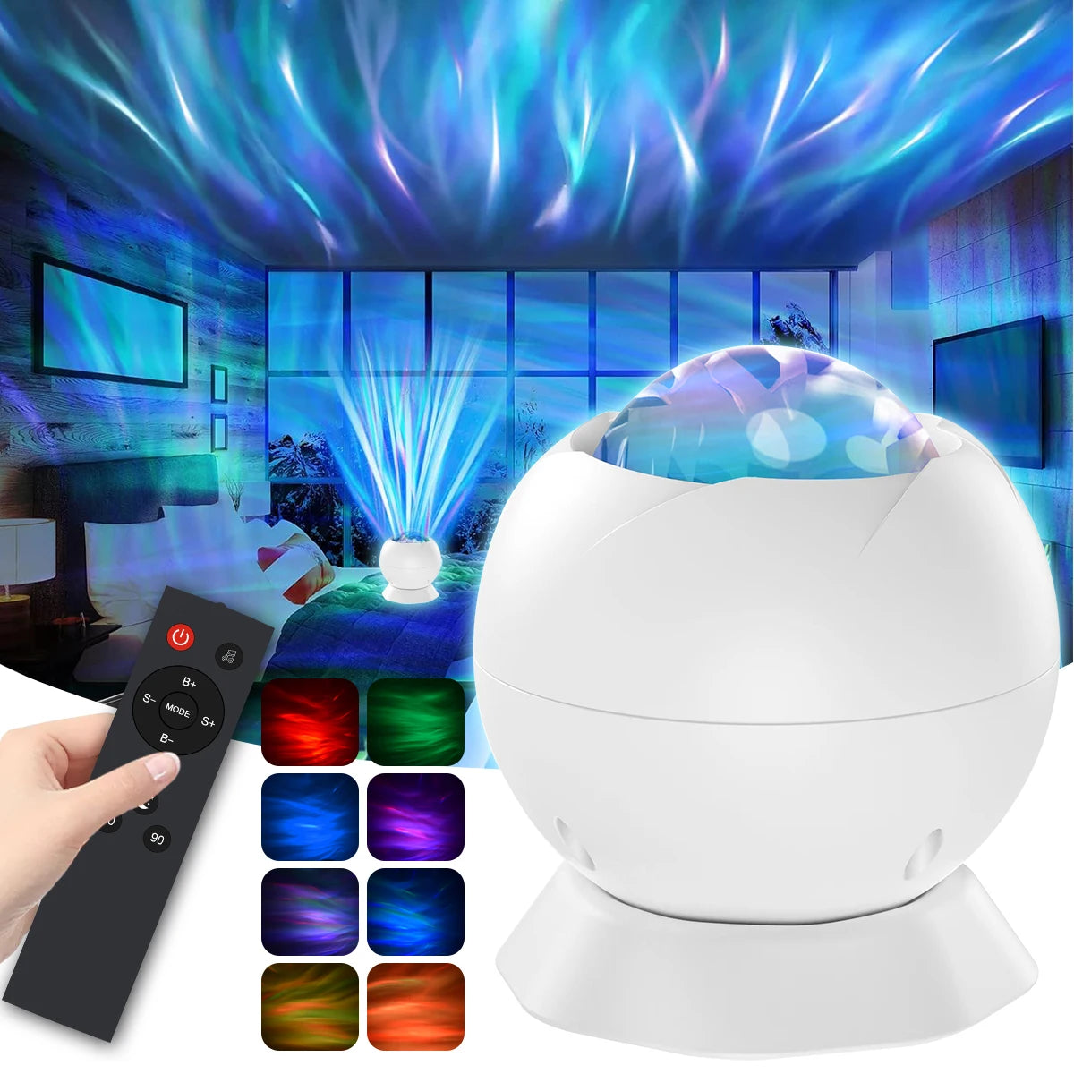 Galaxy Star Projector Light | Adjustable Colors, Star & Nebula Effects – Instant Bedroom Ambiance for Sleep, Relaxation & Romance
