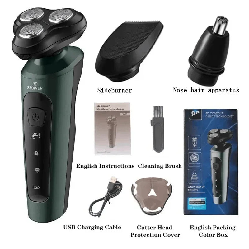 4-in-1 Electric Shaver | Waterproof, USB Rechargeable & Cordless – Beard, Hair & Body Grooming