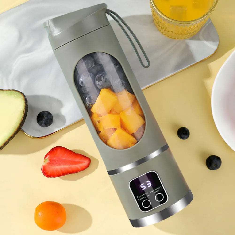 Portable Juice Blender 450ml | 8-Blade USB Rechargeable Smoothie Cup – Leak-Proof & Ice Crushing