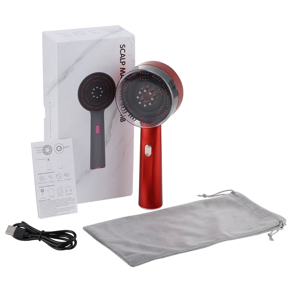 3-Mode Electric Scalp Massager | USB Rechargeable Hair Growth & Deep Relaxation Tool for All Hair Types