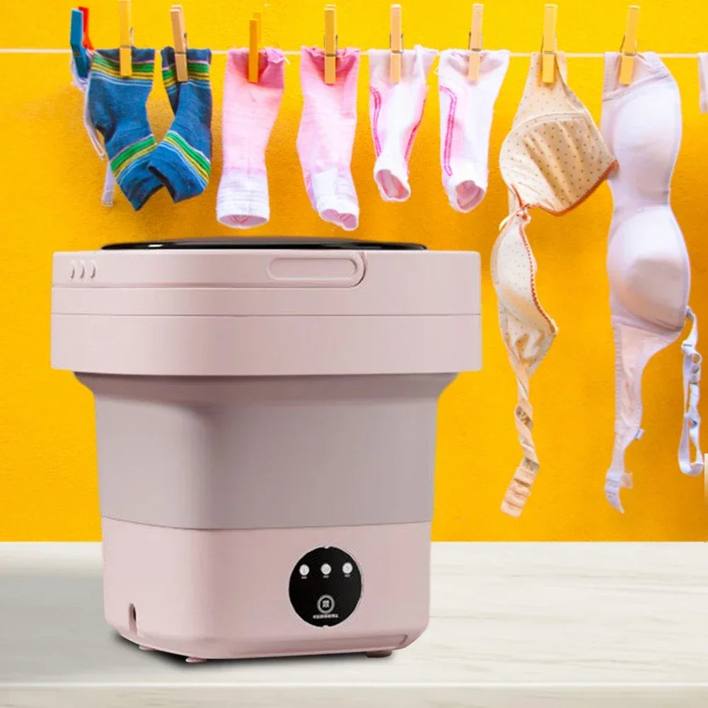 Folding Mini Washing Machine | Compact, Foldable & Powerful – Wash Small Clothes Anywhere Without Hand Washing