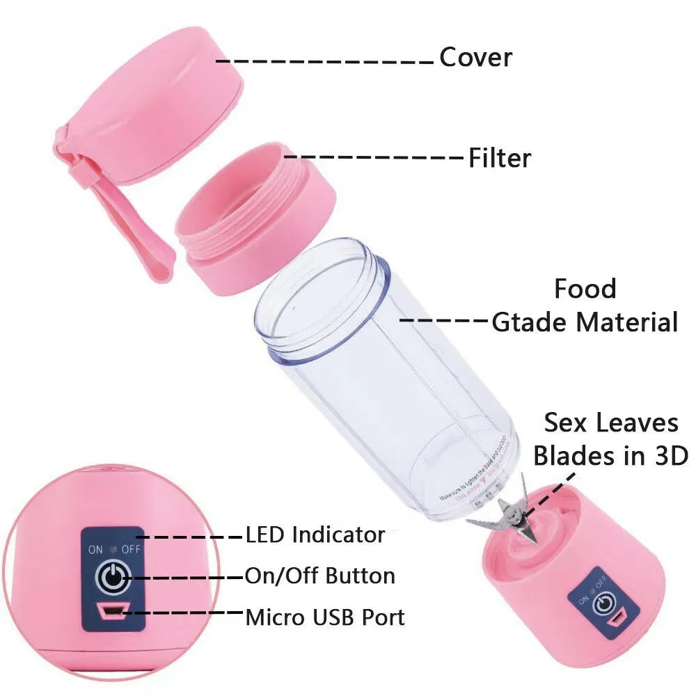Mini Portable Blender | USB Rechargeable, Powerful & Compact – Fresh Smoothies & Juices Anywhere