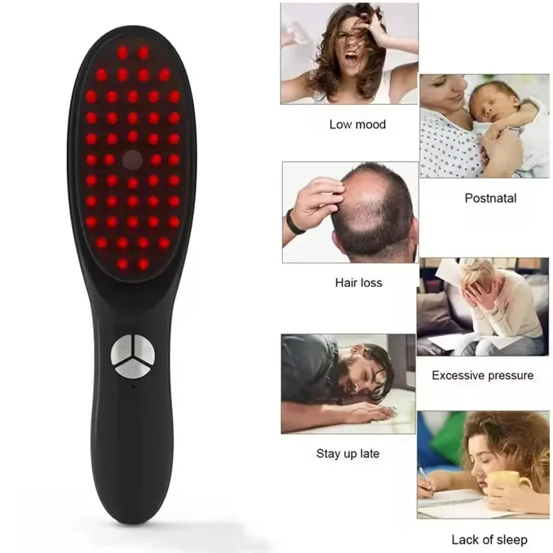 Scalp Therapy Massage Comb | Light Therapy, Hair Growth & Stress Relief – For All Hair Types