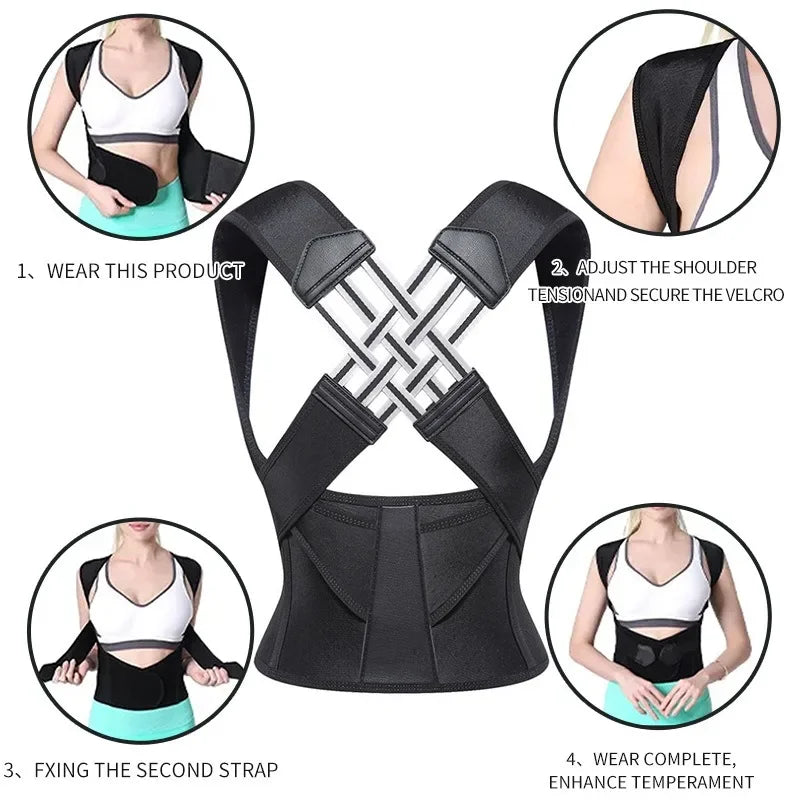 Posture Corrector Brace | Adjustable Back & Shoulder Support – Sizes S–XXL, Discreet All-Day Wear