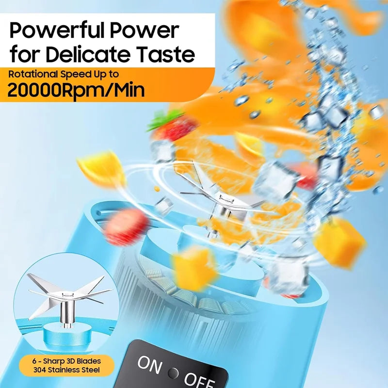 Portable Personal Blender | USB Rechargeable Smoothie & Shake Maker – Crush Fruits & Ice Anywhere