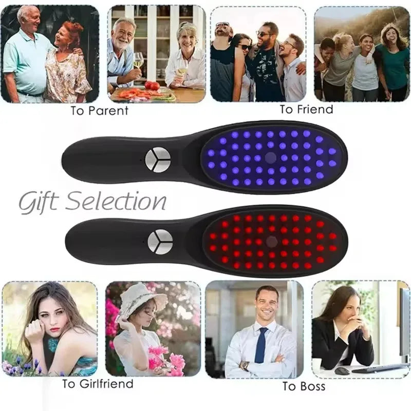 Scalp Therapy Massage Comb | Light Therapy, Hair Growth & Stress Relief – For All Hair Types