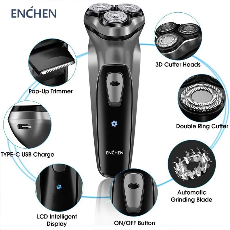 ENCHEN Blackstone Electric Shaver | Premium Precision Grooming – Fast Motor & Long Battery Life