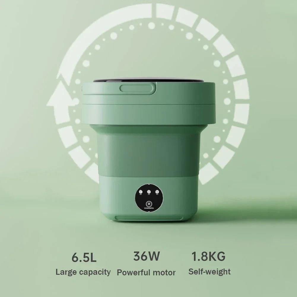 Folding Mini Washing Machine | Compact, Foldable & Powerful – Wash Small Clothes Anywhere Without Hand Washing