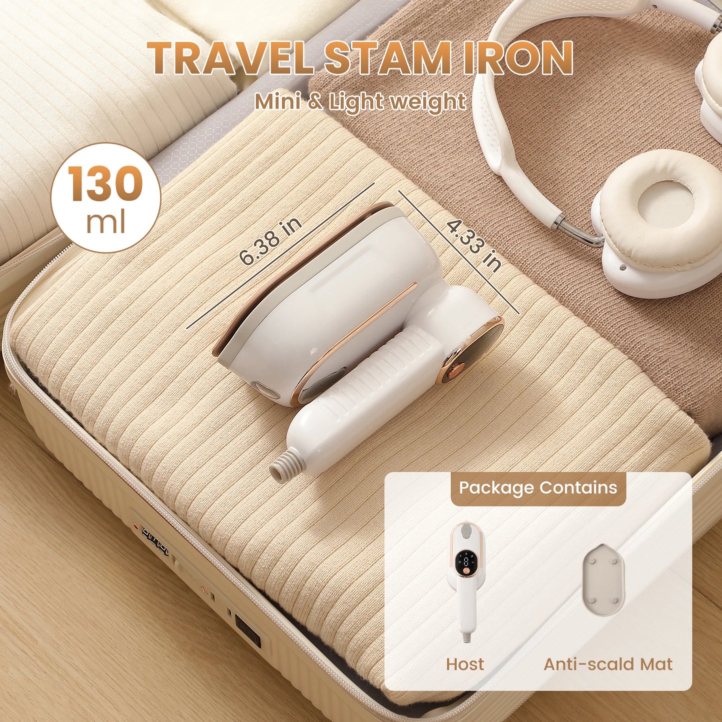 Handheld Garment Steamer | Powerful Steam, Fast Heat-Up & No Ironing Board Needed – For All Fabrics