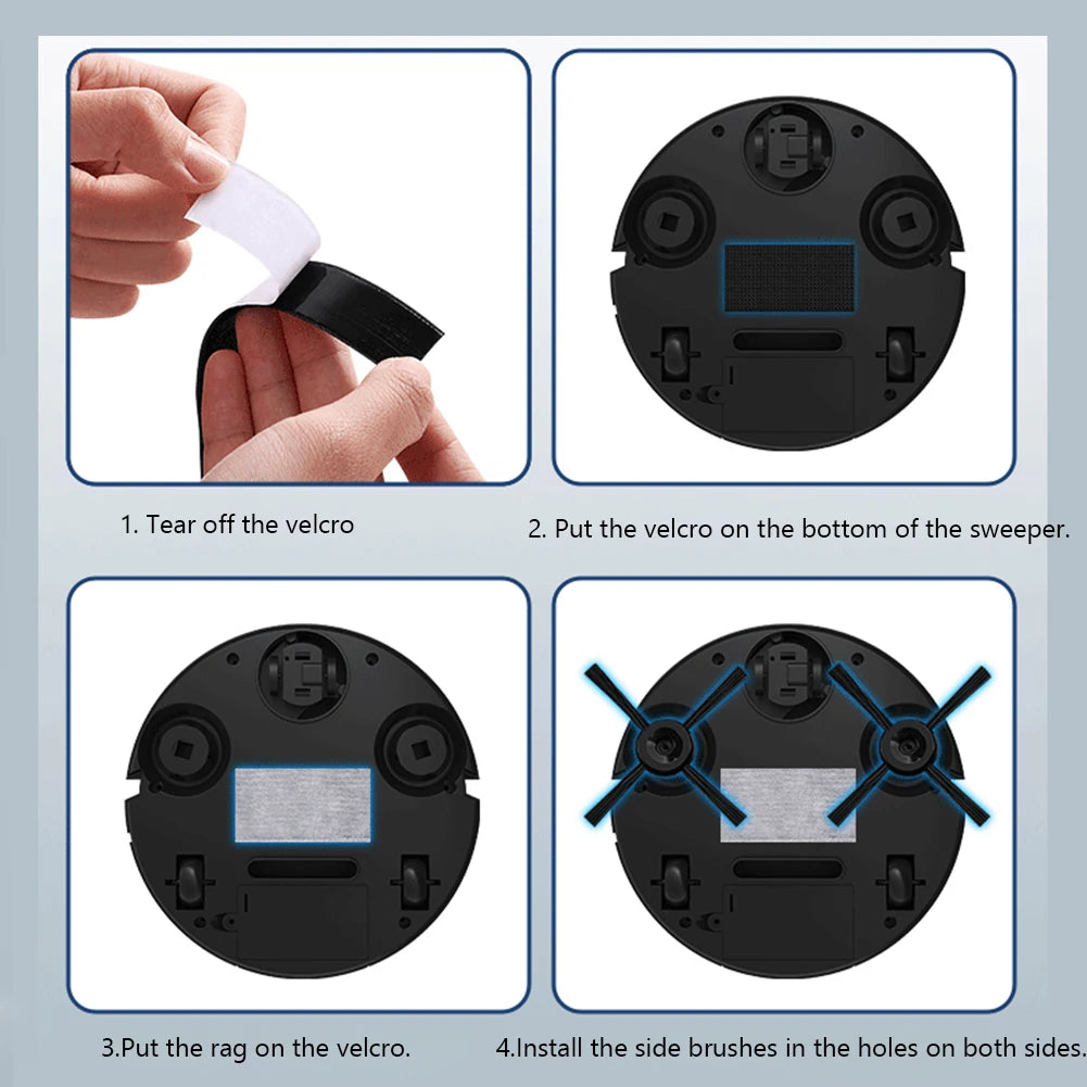 Mini Smart Cleaning Robot | Ultra-Compact 3-in-1 Sweep, Vacuum & Mop, LED-Lit & Silent – White, Black & Pink