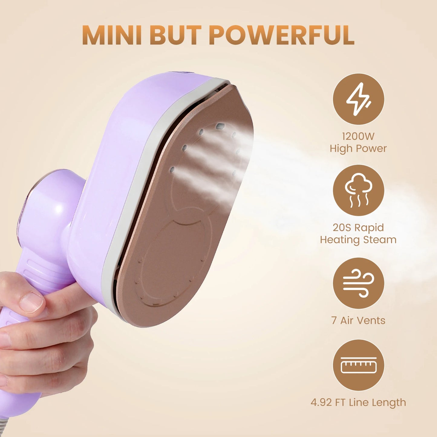 Handheld Garment Steamer | Powerful Steam, Fast Heat-Up & No Ironing Board Needed – For All Fabrics