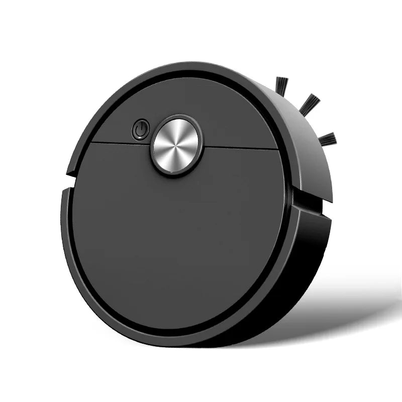 Mini Smart Cleaning Robot | Ultra-Compact 3-in-1 Sweep, Vacuum & Mop, LED-Lit & Silent – White, Black & Pink