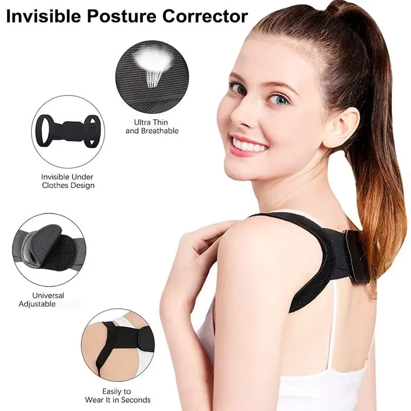Adjustable Posture Corrector | Relieve Back, Neck & Shoulder Pain – Comfortable for All-Day Wear