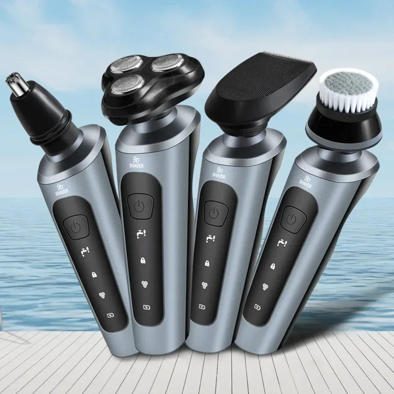 4-in-1 Electric Shaver | Waterproof, USB Rechargeable & Cordless – Beard, Hair & Body Grooming