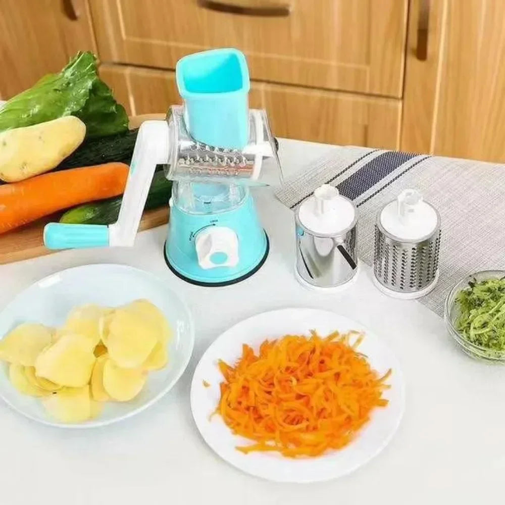 Multi-Function Vegetable Cutter | Slice, Dice, Shred & Grate with Interchangeable Blades – Safe & Fast