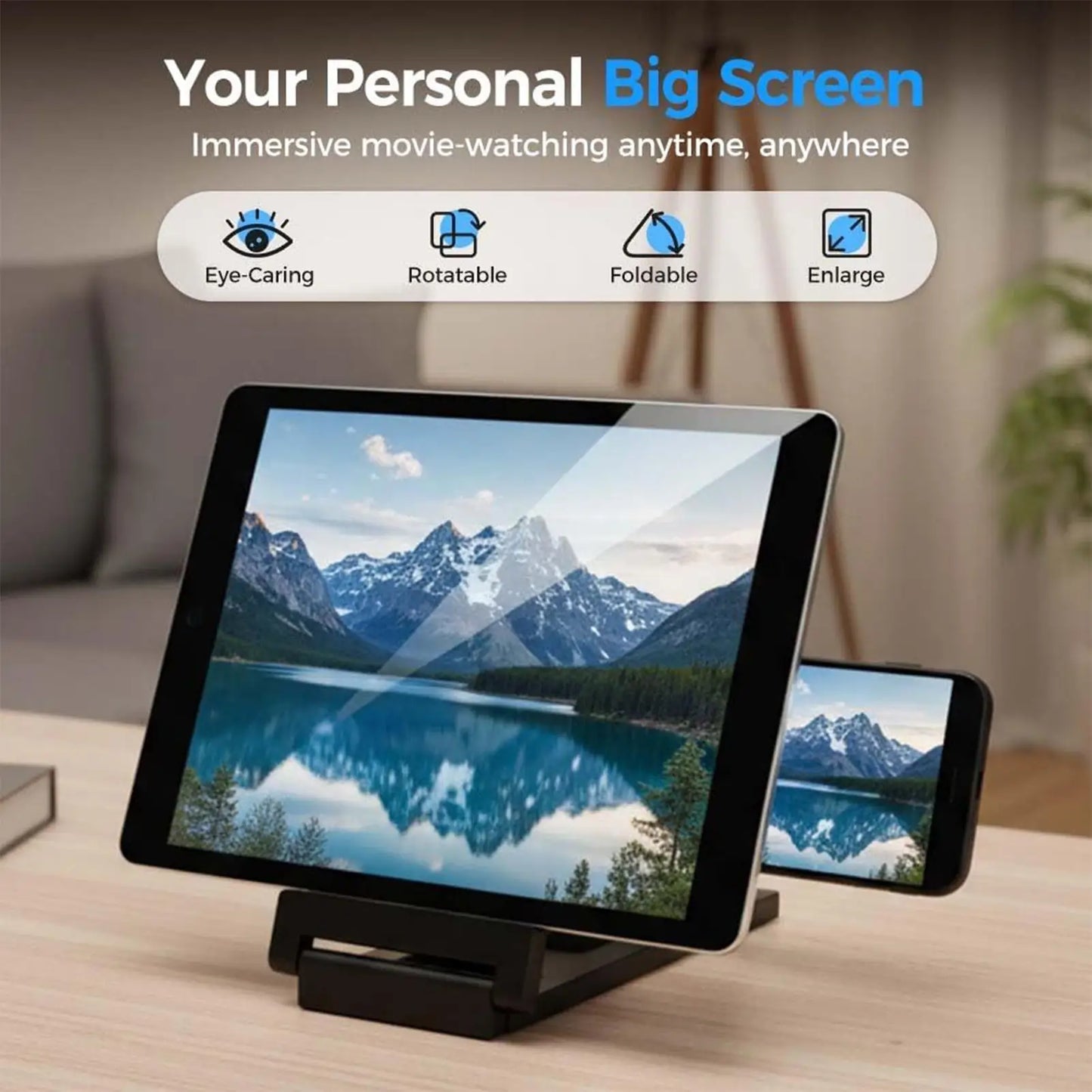 View Plus Screen Booster | 3-4x Phone Screen Magnifier for Eye-Comfort Viewing — No Power Needed
