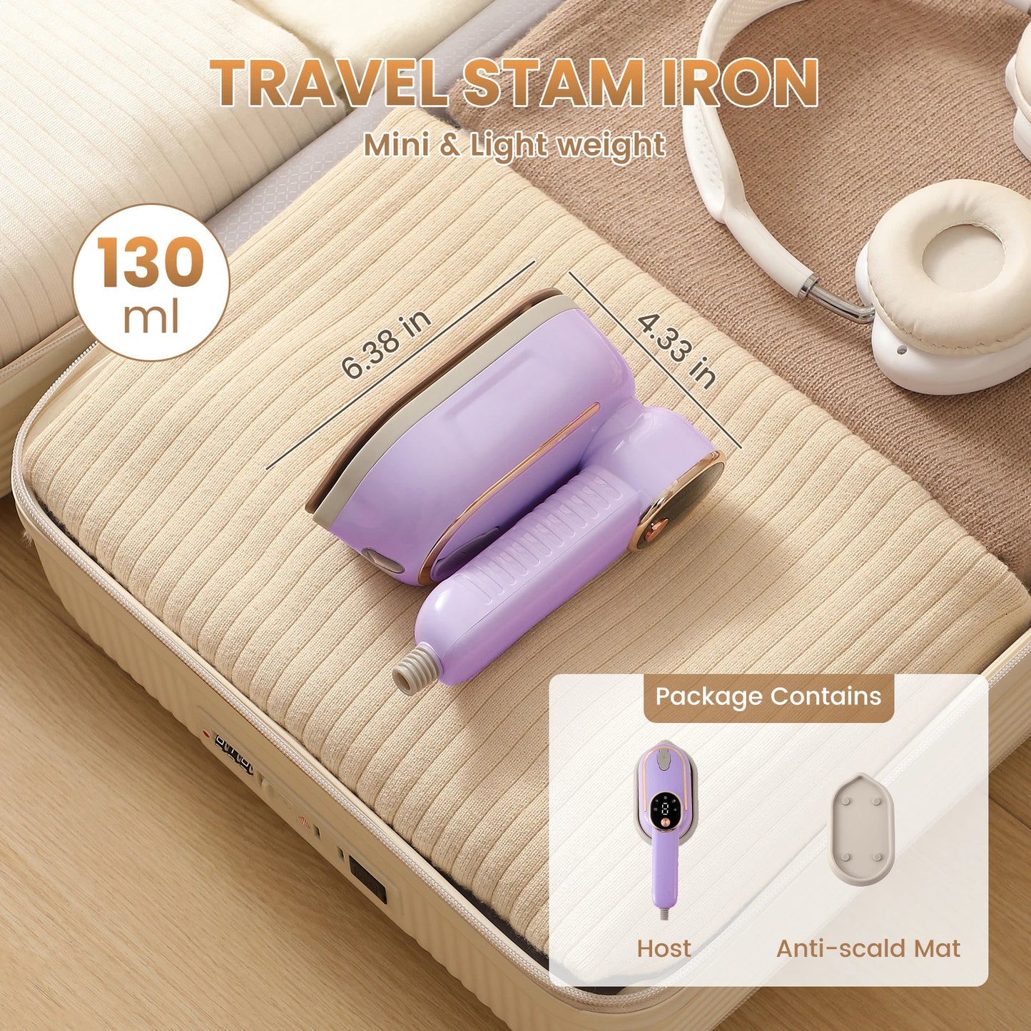 Handheld Garment Steamer | Powerful Steam, Fast Heat-Up & No Ironing Board Needed – For All Fabrics