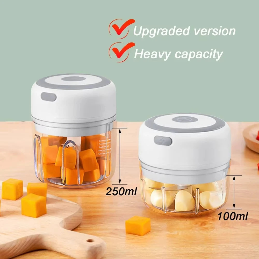 Electric Mini Food Chopper | One-Touch USB Rechargeable Chopper for Onions, Garlic & Vegetables
