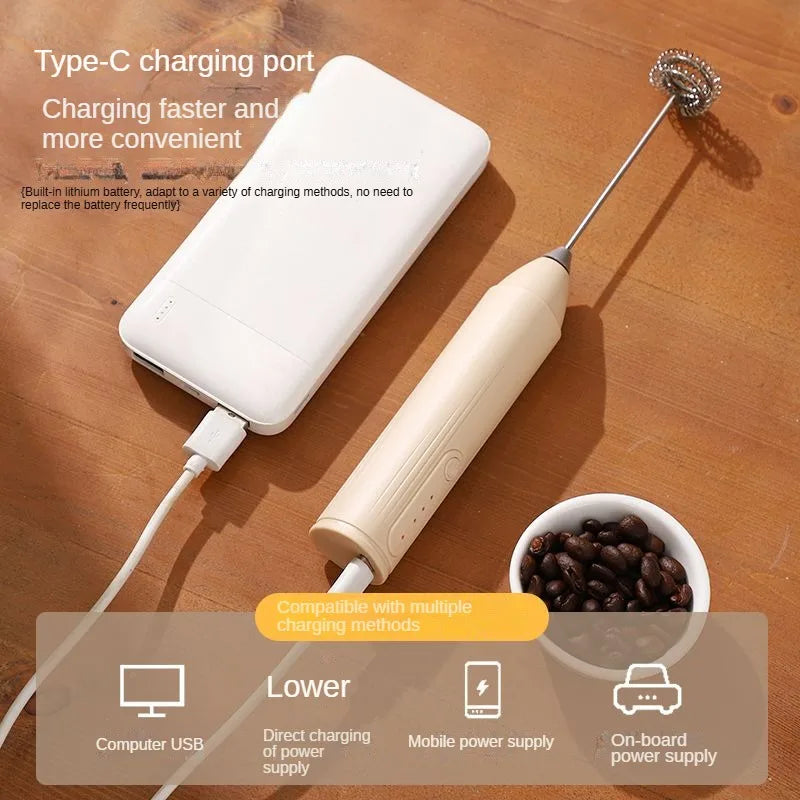 Portable Electric Handheld Whisk | Rechargeable, Lightweight & Powerful – Mix, Whip & Froth in Seconds