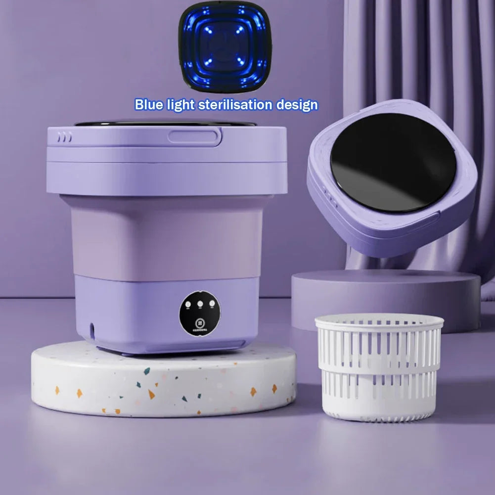 Folding Mini Washing Machine | Compact, Foldable & Powerful – Wash Small Clothes Anywhere Without Hand Washing
