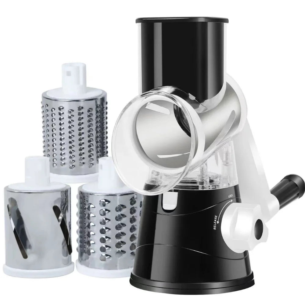 Multi-Function Vegetable Cutter | Slice, Dice, Shred & Grate with Interchangeable Blades – Safe & Fast