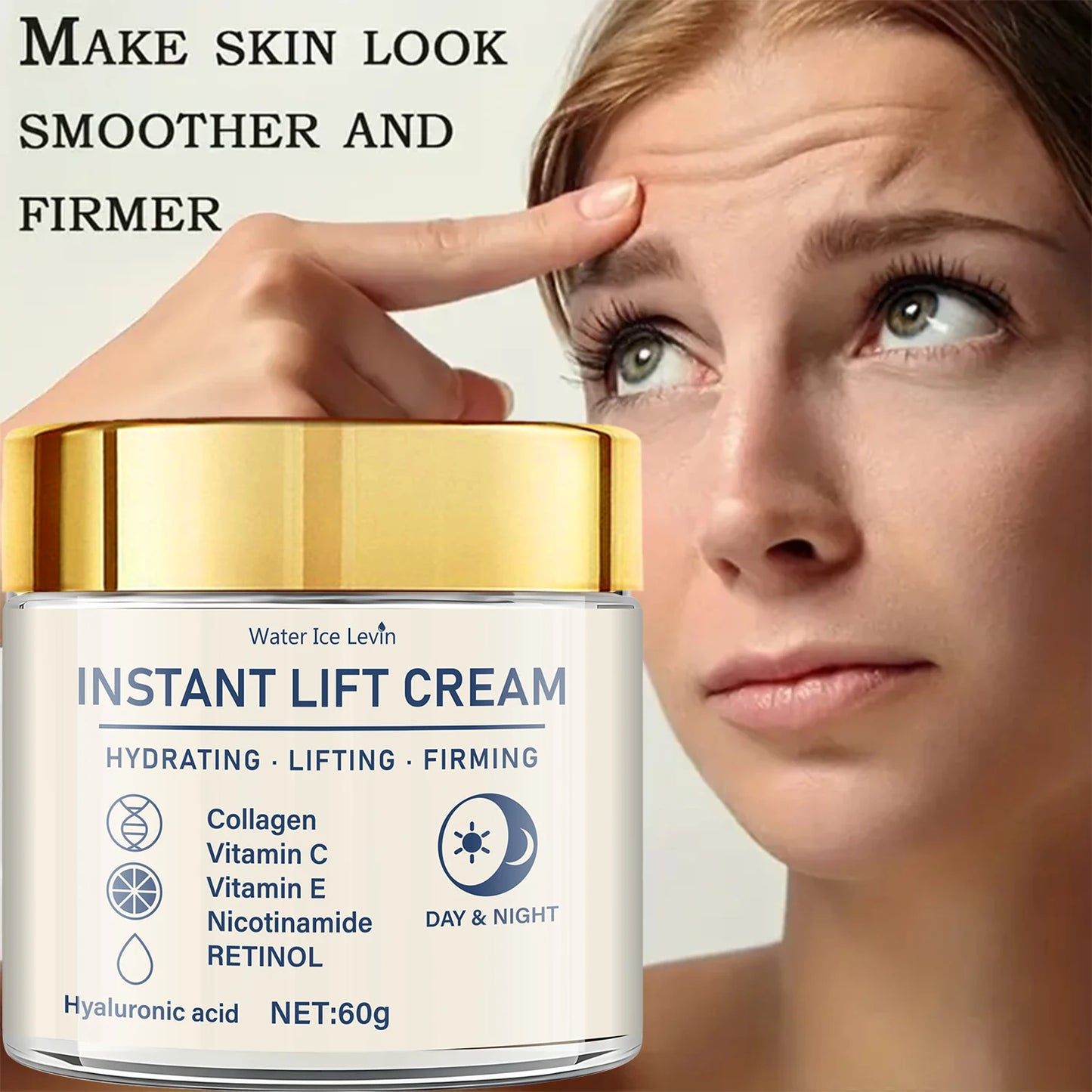 Facial Firming & Lifting Cream — Collagen, Retinol & Hyaluronic Acid for All Skin Types
