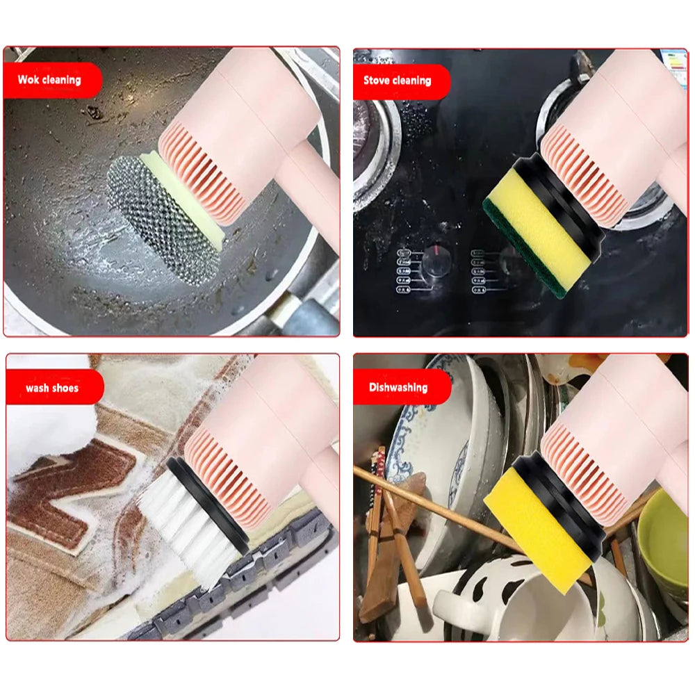 Electric Spin Cleaning Brush | Powerful Spinning Action, Multiple Heads & Rechargeable – Deep Clean in Half the Time