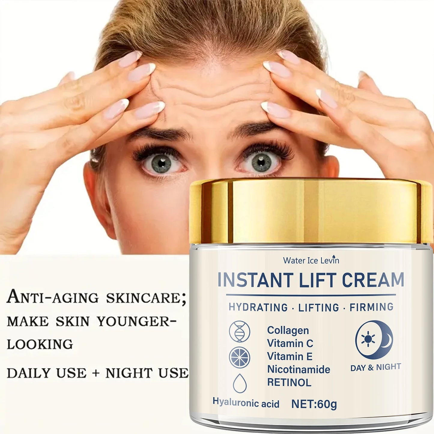Facial Firming & Lifting Cream — Collagen, Retinol & Hyaluronic Acid for All Skin Types