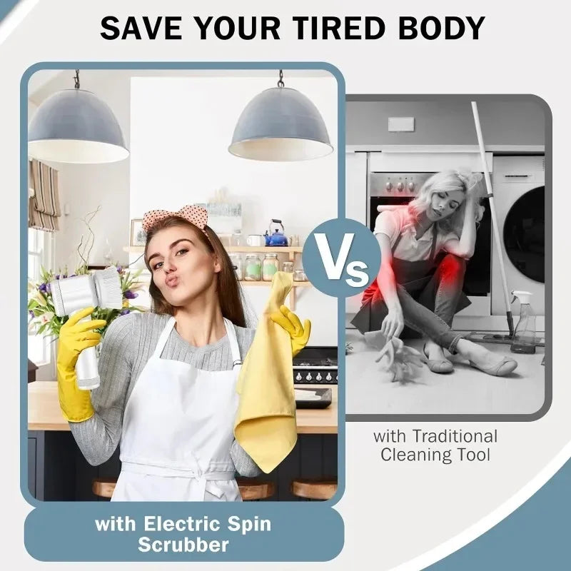 Electric Spin Cleaning Brush | 5-in-1 Brush Heads, Powerful Rotation & Rechargeable – Clean Every Surface in Half the Time