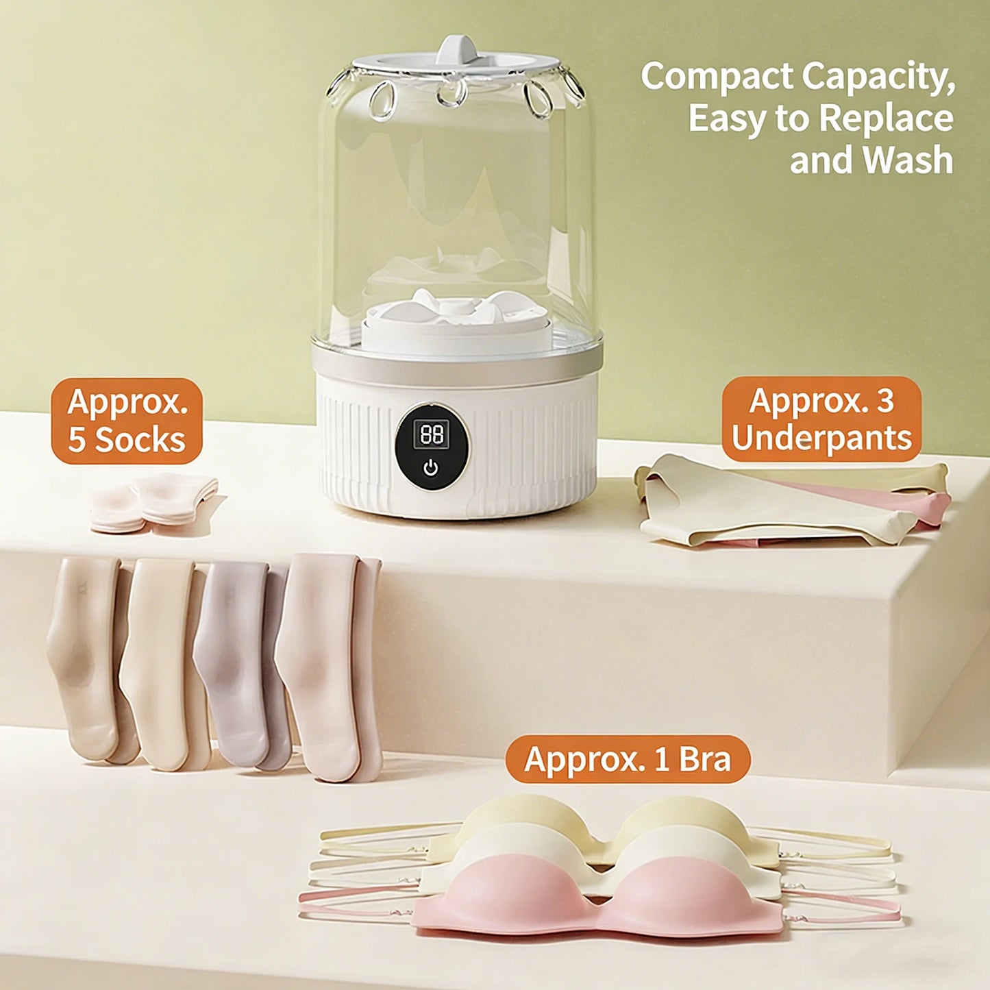 Portable Mini Washing Machine | Compact, Efficient & Easy Plug & Wash – Perfect for Underwear, Baby Clothes & Travel
