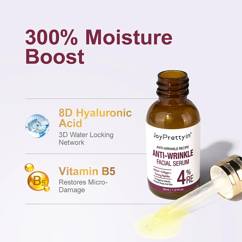 JoyPrettyin Retinol Face Serum | Anti-Wrinkle, Lifting & Brightening with 8D Hyaluronic Acid