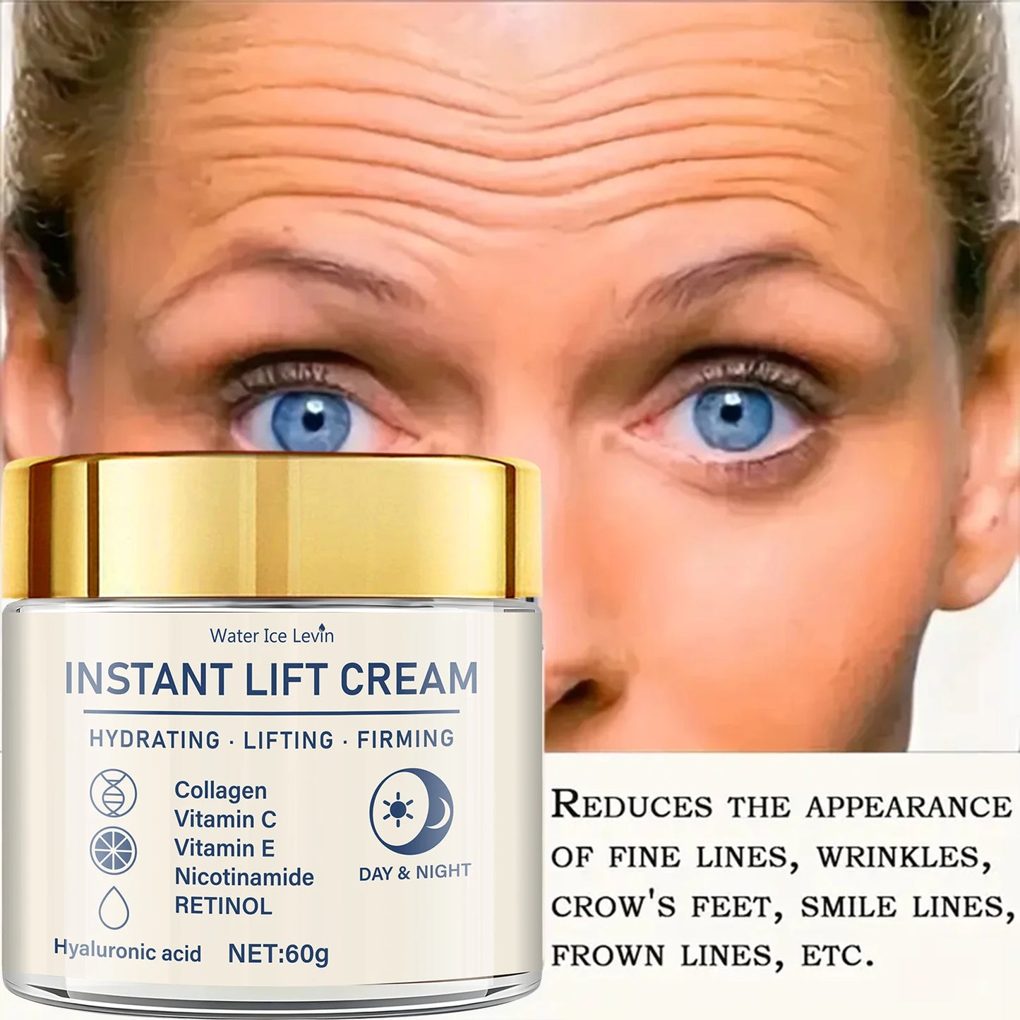 Facial Firming & Lifting Cream — Collagen, Retinol & Hyaluronic Acid for All Skin Types