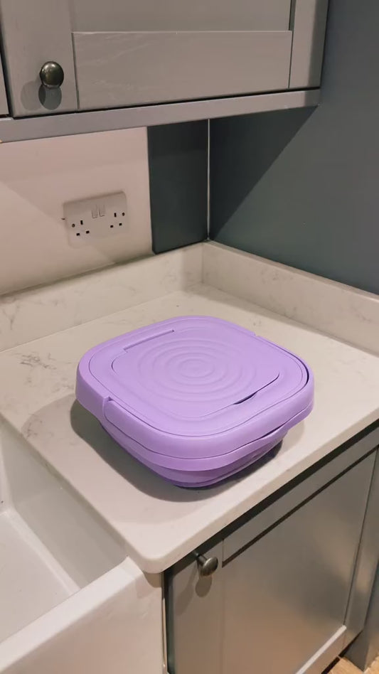 Foldable Mini Washing Pro | Powerful Compact Washer for Small Clothes – Plug & Wash, Space-Saving & Travel-Ready
